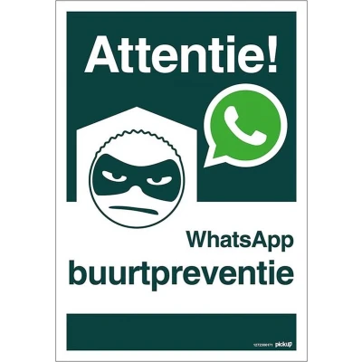 Afbeelding van Pickup bord 23x33 cm Combinatie WhatsApp Buurtpreventie