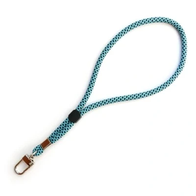 Afbeelding van trage.band® Korte verstelbare polsband met karabijnhaak, zwart blauw