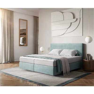 Afbeelding van Boxspringbed Dream Well Cord Pastelblauw 180x200 cm met TFK Matras en Topper