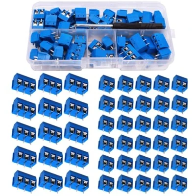 Afbeelding van RUNCCI YUN 80 stuks 5 mm 2 Pin / 3 PCB Mount Screw Terminal Block schroefklem connector blauw (2 65, 15)