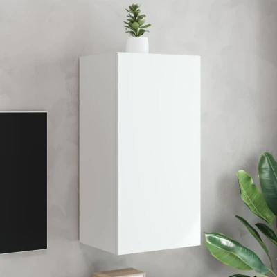 Afbeelding van Tv wandmeubel met LED verlichting 40,5x35x80 cm wit