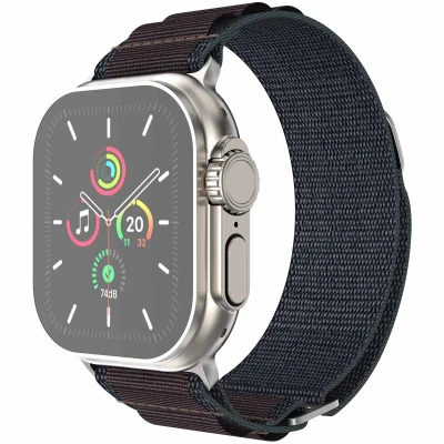 Afbeelding van Apple Watch Nylon Alpine bandje Paars Geschikt voor Series1/2/3/4/5/6/7/8/9/10/SE (38/40/41 mm) Series 10 (42 Indigo