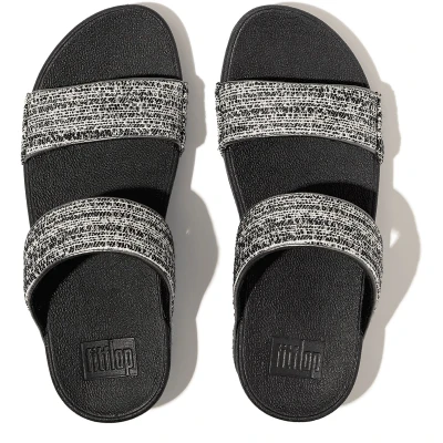 Afbeelding van FitFlop Lulu Shimmerweave Slides ZWART Maat 38
