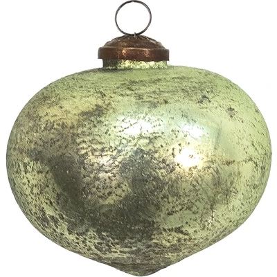 Afbeelding van Clayre &amp; Eef Kerstbal Ø 10 cm Groen Glas Kerstdecoratie
