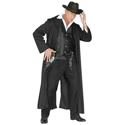 Afbeelding van Widmann Kostuum Bounty Killer, mantel en vest, kowboy, wilde westen, themafeest, carnaval