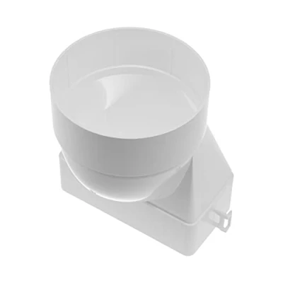 Afbeelding van Vent Systems 110 x 55 mm rechthoekige platte tot Ø 100 ronde kanaalconnector korte horizontale buisinlaat, uitlaatkoppeling verwarming koeling, ventilatieaansluiting HVAC systeemkanaaladapter