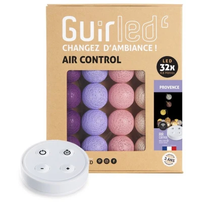 Afbeelding van GuirLED Lichtsnoer met bolletjes, katoen, led, USB, draadloze afstandsbediening, nachtlampje voor baby&#039;s 2 uur, netadapter dual USB A inbegrepen, 4 intensiteiten, 32 bollen, 3,2 m, Provence