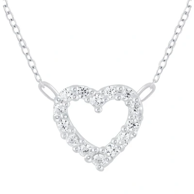 Afbeelding van JoyS Zilveren hartje ketting met zirkonia hanger 8.5 mm voor kinderen