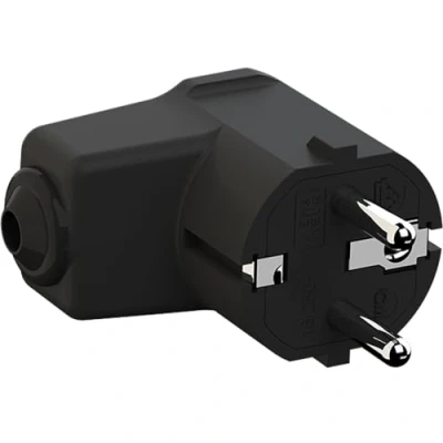 Afbeelding van Bachmann 960.102 Haakse stekker met randaarde Polypropyleen 250 V Zwart IP20