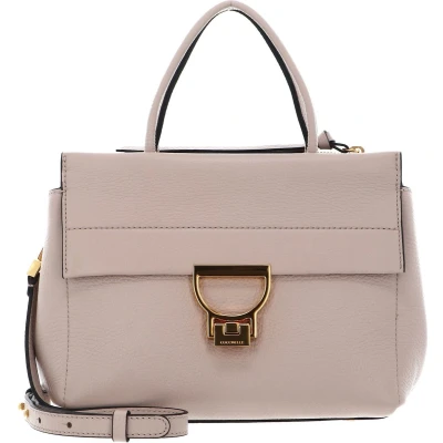 Afbeelding van COCCINELLE Leren Handtas Schoudertas Arlettis Handbag Rosette Beige