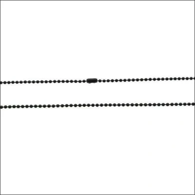 Afbeelding van Dunne bolletjes ketting zwart staal 75cm 1.5mm