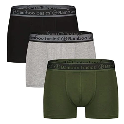 Afbeelding van Boxershort Bamboo Basics Men Liam Black Army Grey (3 Delig) L