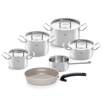 Afbeelding van Fissler Original Profi Collection Pannenset met Steelpan, Ceratal Koekenpan en RVS Deksels, 6 delig