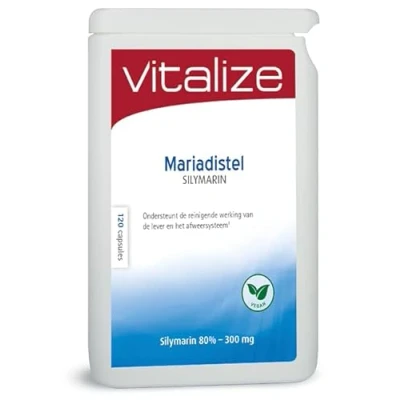 Afbeelding van Vitalize Mariadistel Silymarin 120 capsules Reinigende werking van de lever Heeft een positieve invloed op spijsvertering en stoelgang