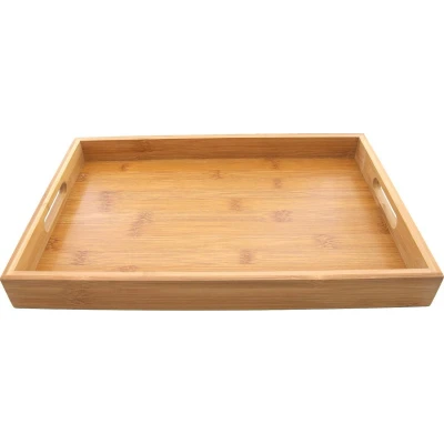 Afbeelding van Bamboe houten dienblad met handvatten 38 cm Dienbladen