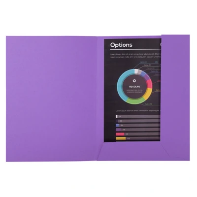 Afbeelding van 50 dossiermappen met 2 kleppen ROCK&#039;&#039;S 220 24x32cm Paars per 5