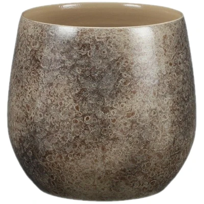 Afbeelding van Mica Decorations oliver ronde bloempot bruin maat in cm: 22 x 24