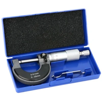 Afbeelding van QWORK® buitenschroefmaat, micrometer, uiterst nauwkeurige meting 0 25 mm, resolutie 0,01 mm