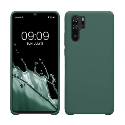 Afbeelding van kwmobile telefoonhoesje geschikt voor Huawei P30 Pro Hoesje met siliconen coating Smartphone case in dennengroen