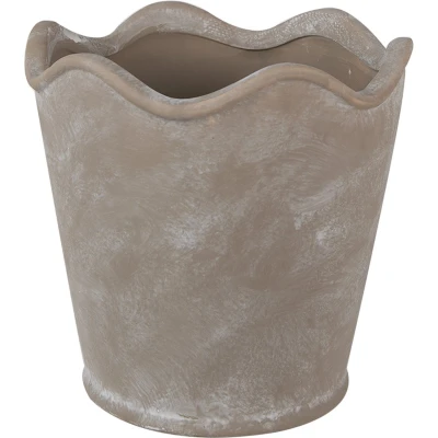 Afbeelding van Clayre &amp; Eef Bloempot Ø 16x14 cm Grijs Keramiek Binnen