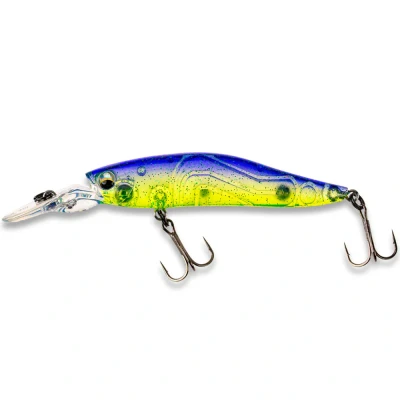 Afbeelding van LMAB KØFI Flash Vibe 67 Suspending Medium Runner Twitchbait 6.7cm (7g) Purple Rave Transparent Plug