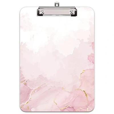 Afbeelding van Hnogri Plastic Klembord A4, Fashion Design A4 Letter Size Klemborden &amp; Formulieren Houders voor Kantoorbenodigdheden Schoolstudenten en Kinderen, Leuke Folder,Droom Roze