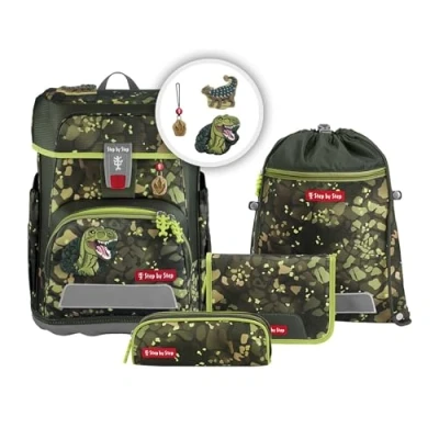 Afbeelding van Step by Cloud set 5TEILIG Schooltas voor kinderen, Maat: One Size, Dino torex
