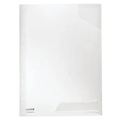 Afbeelding van Leitz CombiFile 47300002 Zichthoezenset, 5 stuks, A4 formaat, glashelder met glanzend oppervlak, bovenste opening, 0,18 mm PP folie
