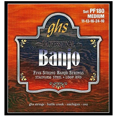 Afbeelding van GHS PF180 Stainless Steel 5 string Medium snarenset banjo