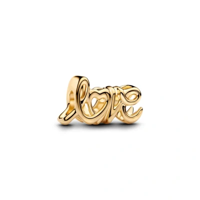 Afbeelding van Pandora 763055C00 Handwritten Love gold plated Bedel Goudkleur