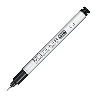 Afbeelding van Copic Multiliner SP zwart 0,3 mm, fineliner van aluminium, met zwarte, watervaste pigmentinkt, voor schetsen, tekeningen en illustraties