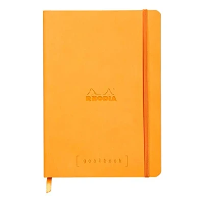 Afbeelding van Rhodia 117701C Rhodiama notitieboek (met zacht deksel in formaat DIN A4+, 220 x 297 mm, 80 vellen, microgeperforeerd, gelinieerd, met elastiek, bladwijzer, elastische binnenvak) dot grid oranje