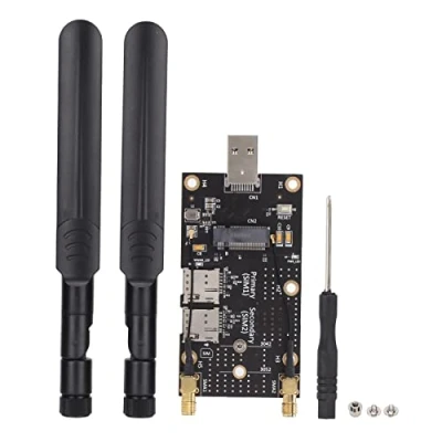 Afbeelding van NVME Adapter, NGFF M.2 Naar USB3.0 Adapter Dual SIM Card Slot LTE Modem met Antennes Schroeven voor LTE/4G/5G Module