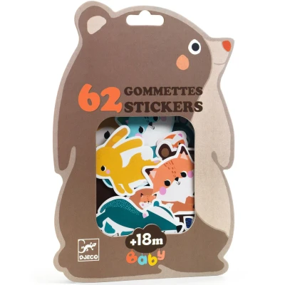 Afbeelding van Djeco stickers bosdieren 62st