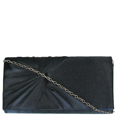 Afbeelding van Bulaggi clutch Twiggy voor Dames / Schoudertas Satijn Donkerblauw/ Avondtasje met schouderriem/ Effen handtasjes