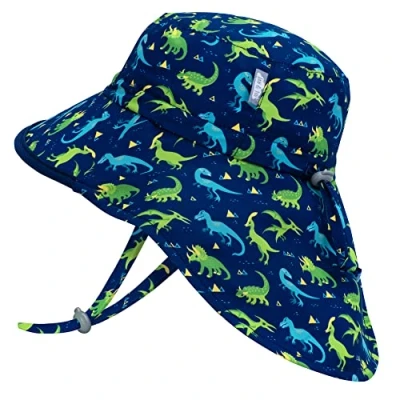 Afbeelding van JAN &amp; JUL Toddler Sun Hat with UV Protection for Boy, Adjustable Size (M: 6 24 Months, Dinoland)