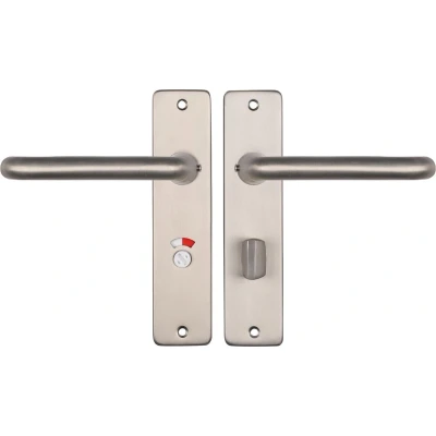 Afbeelding van Deurklink met wc sluitingschild Starx Coupe 63 mm (Aluminium, RVS)