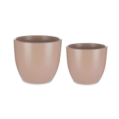 Afbeelding van Pottenset Ø 22 cm 28 2 Onderdelen Beige Klei