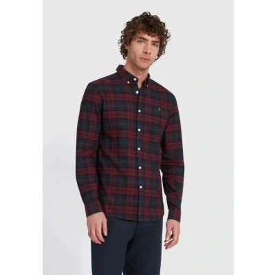 Afbeelding van Farah Brewer Check Overhemd, Heren, Maat: XL, red