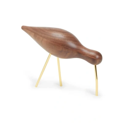 Afbeelding van Normann Copenhagen Shorebird Vogel Decoratie Large Walnoot Messing