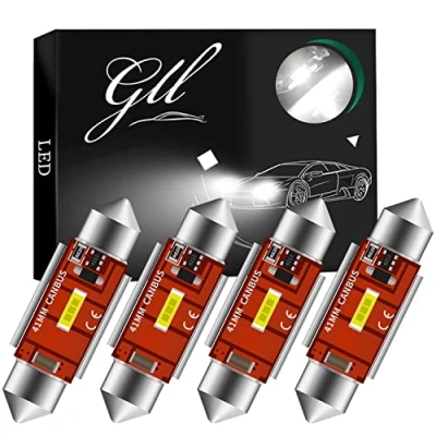 Afbeelding van GLL 4pcs 41MM C5W LED Canbus CSP 1860 1SMD Festoon Lampen 650 Lumen voor Auto Lampjes Nummerplaat Licht Parkeren Binnenste Stam Koepellicht
