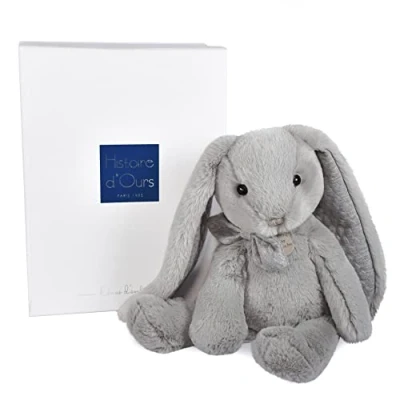 Afbeelding van Histoire d&#039;Ours Pluche konijn grijs 40 cm PREPPY CHIC HO3139