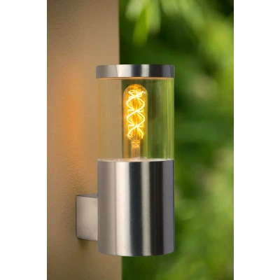 Afbeelding van Lucide FEDOR Wandlamp Buiten 1xE27 IP44 Mat chroom