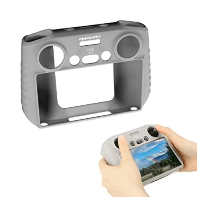 Afbeelding van Fututech beschermhoes van siliconen voor DJI Mini 3 Pro RC afstandsbediening met display, krasbestendig, stofdicht, antislip, accessoires drone (grijs)