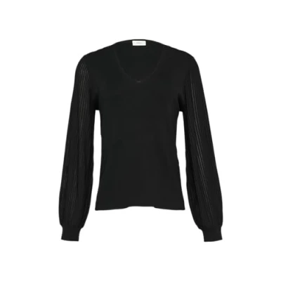 Afbeelding van s.Oliver Black Label MIT Semitransparenten ÄRMELN Trui, Dames, Maat: 36, Schwarz