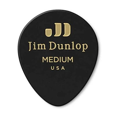 Afbeelding van Dunlop 485P03MD Celluloid Teardrop Black Pick Medium plectrumset (12 stuks)