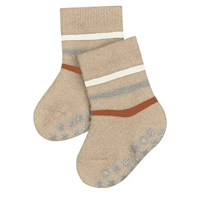 Afbeelding van Falke BABY Multi Stripe Silicone NUBS Improved GRIP Sokken Sand mel voor kinderen, Maat: 62/68,