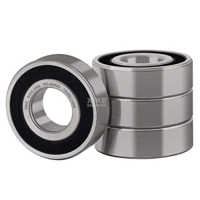 Afbeelding van XiKe 4 stuks 6202 2RS afgeschermde kogellagers 15x35x11mm vooraf gesmeerd en van chroomstaal, dubbele rubber afdichting, 6202RS groefkogellagers