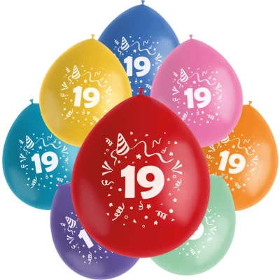 Afbeelding van Folat Ballonnen Color Pop 19 Jaar 23 cm 8 stuks