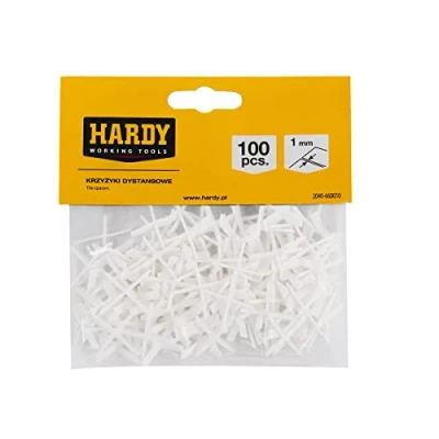 Afbeelding van HARDY WORKING TOOLS Tegelkruisen Tegelaccessoires, Tegelleghulp, Tegelafstandhouders, Voegkruisen, Kunststofkruisen, Tegelvoegen 1mm Verpakking van 100